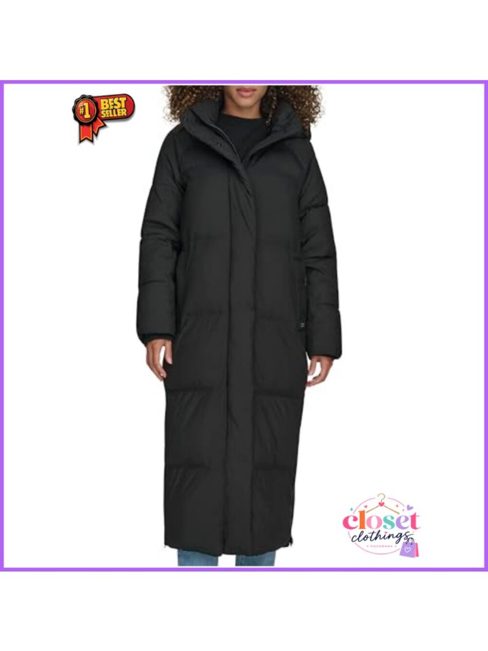 Extra Long Hooded Puffer Jacket Water Resistant Quilted Winter Coat